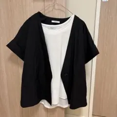 KEYUCA ブラック ベスト サイズF ノースリーブ白シャツセット