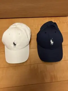 ラルフローレンゴルフ キャップ ホワイト ネイビー 2個セット