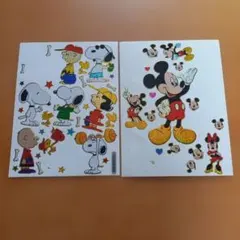 平成　スヌーピー ミッキー シールセット