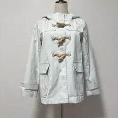 SHIPS『シップス』【38】 ダッフルコート フード付き　ナイロン　白系