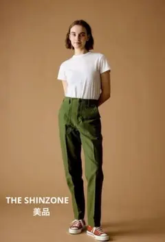 【美品】THE SHINZONE カーキグリーンベイカーパンツ 36