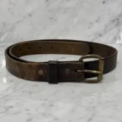 vintage OLD Lee リー ベルト 本革 ブラック 黒 肉厚 幅広 - メルカリ
