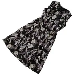 Leilian レリアン 花柄 刺繍 ノースリーブ ワンピース 13+ 大きい