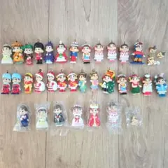 ミニミニペコちゃん、ポコちゃんのフィギュア キーホルダー 36個セット