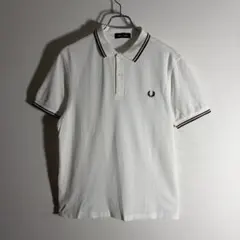 【美品】フレッドペリー ポロシャツ M 白 ヒットユニオン 鹿の子 刺繍