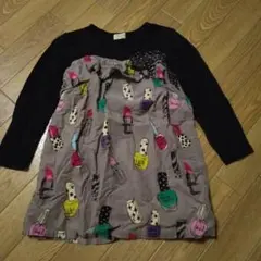 トロワラパン　長袖　チュニック　コスメ柄　ワンピース　110cm