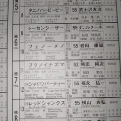 フェノーメノ　新馬戦　表紙　レーシングプログラム