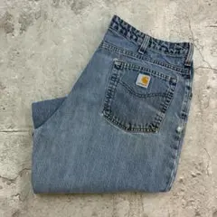 Carhartt　デニムパンツ　W39L27　インディゴブルー　無地　古着