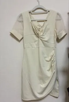 最終値下げ！アイボリードレープドレスとライトグリーンツイードドレス2着セット