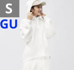 GU ジーユー　ヘビーウェイトスウェットオーバーサイズパーカ 白　ホワイト　S