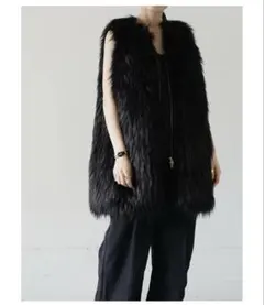 TOGA PULLAトーガ Fur long vest BLACK size38のサムネイル