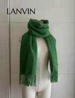 美品【LANVIN/ランバン】カシミヤマフラー　color GR