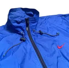 90s　OLD NIKE　銀タグ　ナイロンジャケット　デカロゴ　胸元刺繍　USA