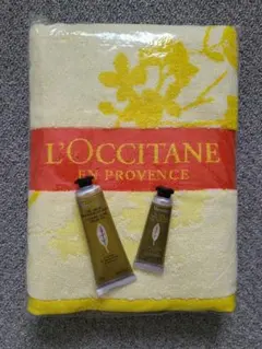 L'OCCITANEバスタオル/ヴァーベナハンドクリーム2個