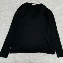 クラネ　CLANE　U　ラウンドネック　ロングスリーブ　カットソー　黒　S