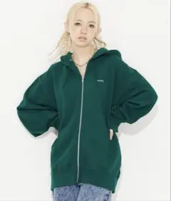 X-GIRL NOISE FACE ZIP UP SWEAT HOODIE
