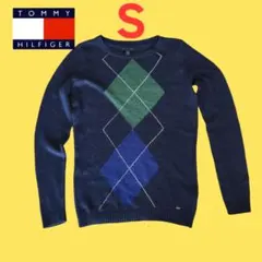 TOMMY HILFIGER ネイビー アーガイル　セーター S/P