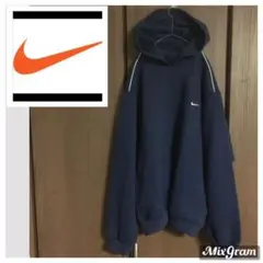 美品 NIKE ワンポイント 刺繍ロゴ パーカー 裏起毛 90s y2k
