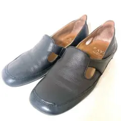 SAYA サヤ　ラボキゴシ　レザー フラットシューズ ブラックのサムネイル