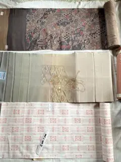 反物　3点　正絹　ポリエステル　中国刺繍