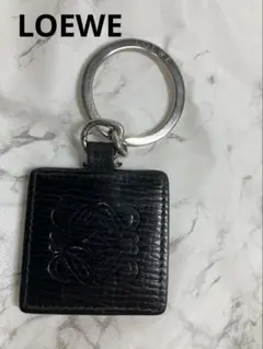 箱付】LOEWE ロエベ ノット キーホルダー チャーム レザー ネイビー 紺