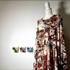 【H&M mama】 ワンピース ひざ丈 花柄 総柄 マタニティ 体型カバーのサムネイル