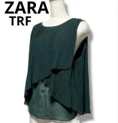 ZARA プリーツ ノースリーブブラウス