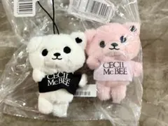 CECIL McBEE セシルマクビー ベア マスコット ホワイトピンクセットのサムネイル