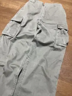 【フェード強】POINTER 肉厚カーゴパンツ オリーブ Ｌ XL コットンのサムネイル