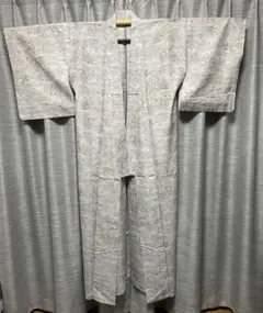 夏用　風景柄 グレー系 着物 未着用