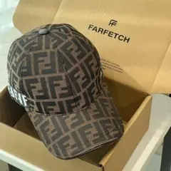 FARFETCH ロゴ ベースボールキャップ ブラウン