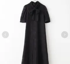 美品　BONLECILL noir 2way総レース ボウタイ ワンピース　黒