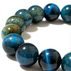一点物【5-1】❤️12mm【ブルー&グリーンタイガーアイ】天然石ブレスレット