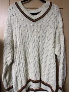 ZARA Vネック ケーブルニット セーター メンズ