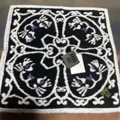 新品未使用ANNA SUI 花柄猫刺繍 ハンカチ　タオルハンカチ