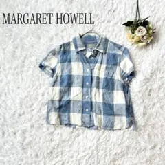 MARGARET HOWELL 半袖チェックシャツ サイズI リネン - メルカリ