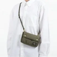 美品✨ポーター リバティー ショルダー 財布 ポーチ セージグリーン 金 
