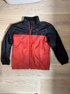 PUMA フルジップ　ウィンドブレーカー140 赤/黒