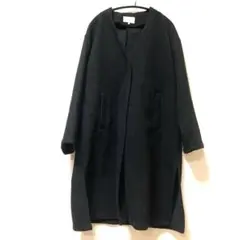 Samansa Mos2 blue ブラックロングコート