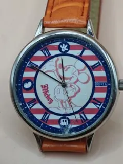 ジャンク品 ミッキーマウス ユニセックスクォーツガラス割れ