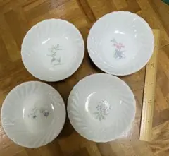 花柄陶器ボウル4個セット