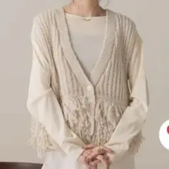 LOWRYSFARM ローリーズファーム フリンジループベスト ニット ベスト