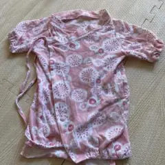 ベビー甚平 花柄 ピンク60-70