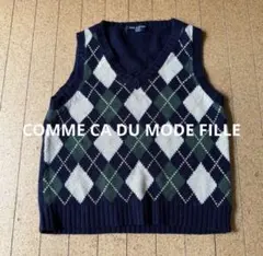 キッズ用ベスト チョッキ110 アーガイル COMME CA DU MODE