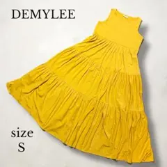 【DEMYLEE 】ノースリーブ ティアードワンピース S マスタードイエローのサムネイル
