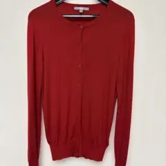 UNIQLO ウール100% 長袖カーディガン レッド M