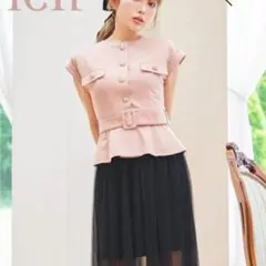 【美品】Darich ダーリッチ フレンチスリーブペプラムトップスのサムネイル