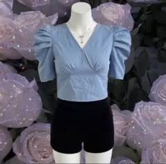 トップス　夏服　フレンチガーリー　バレエコア　ダークコア　ゴシック　姫ギャル