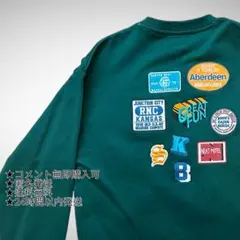 【新品未使用】バック ワッペン 刺しゅう スウェット　緑 カーキ