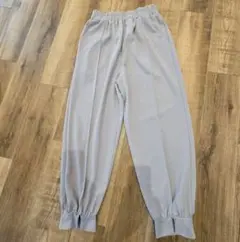 グレー パンツ ゴムウエスト
